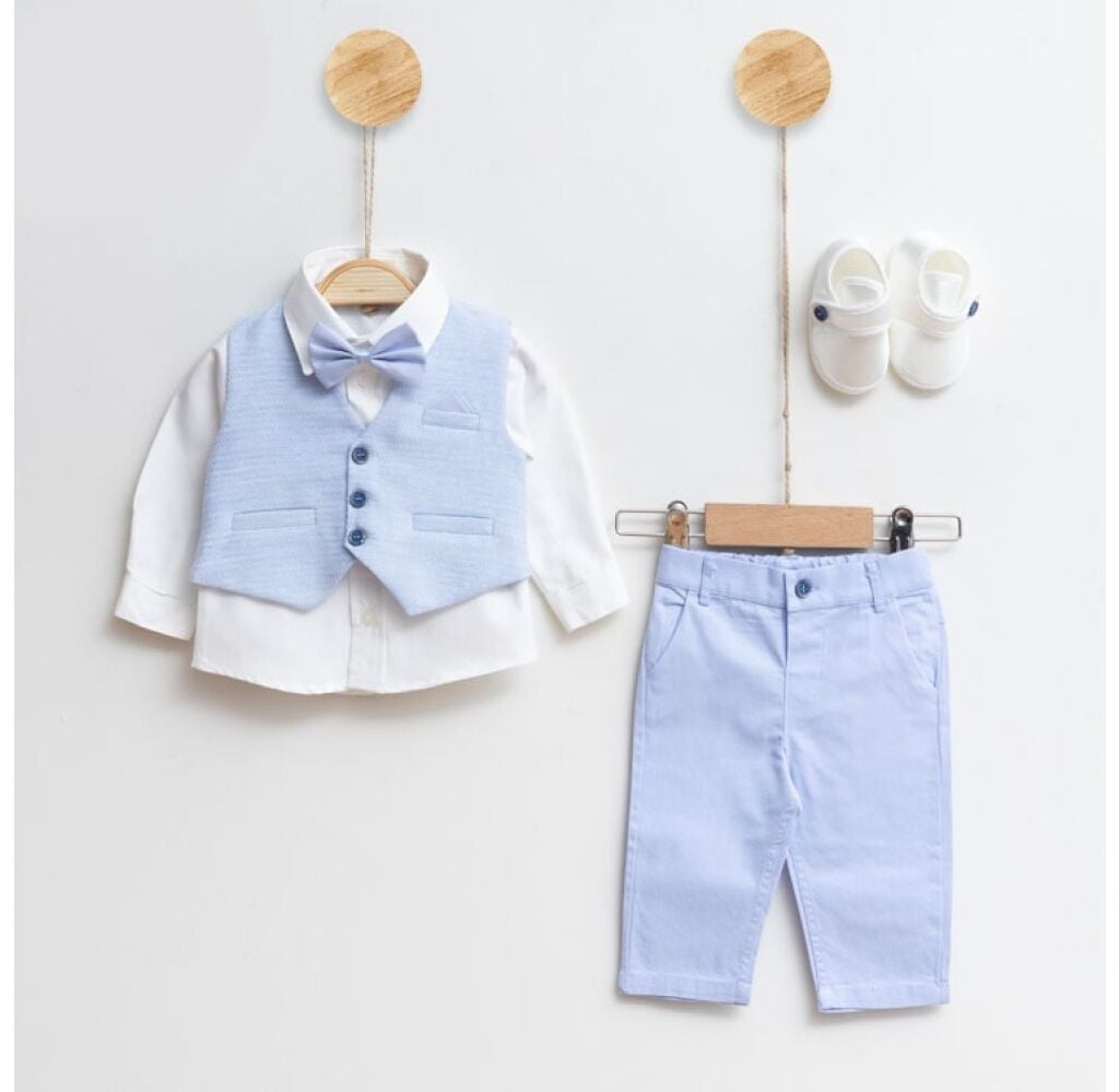Mavi Erkek Bebek Smokin Takımı