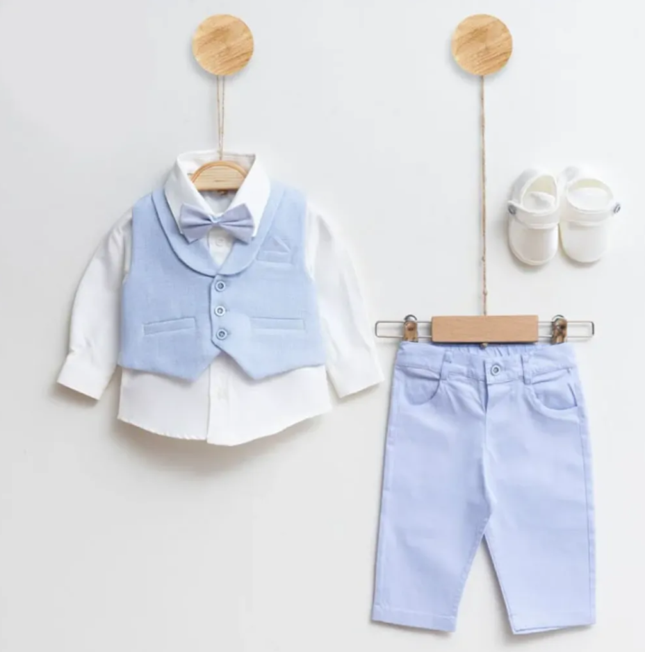 Mavi Erkek Bebek Smokin Takımı