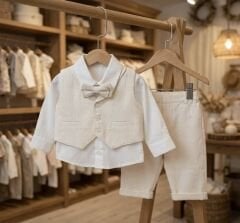Müslin Erkek Bebek Smokin Takımı