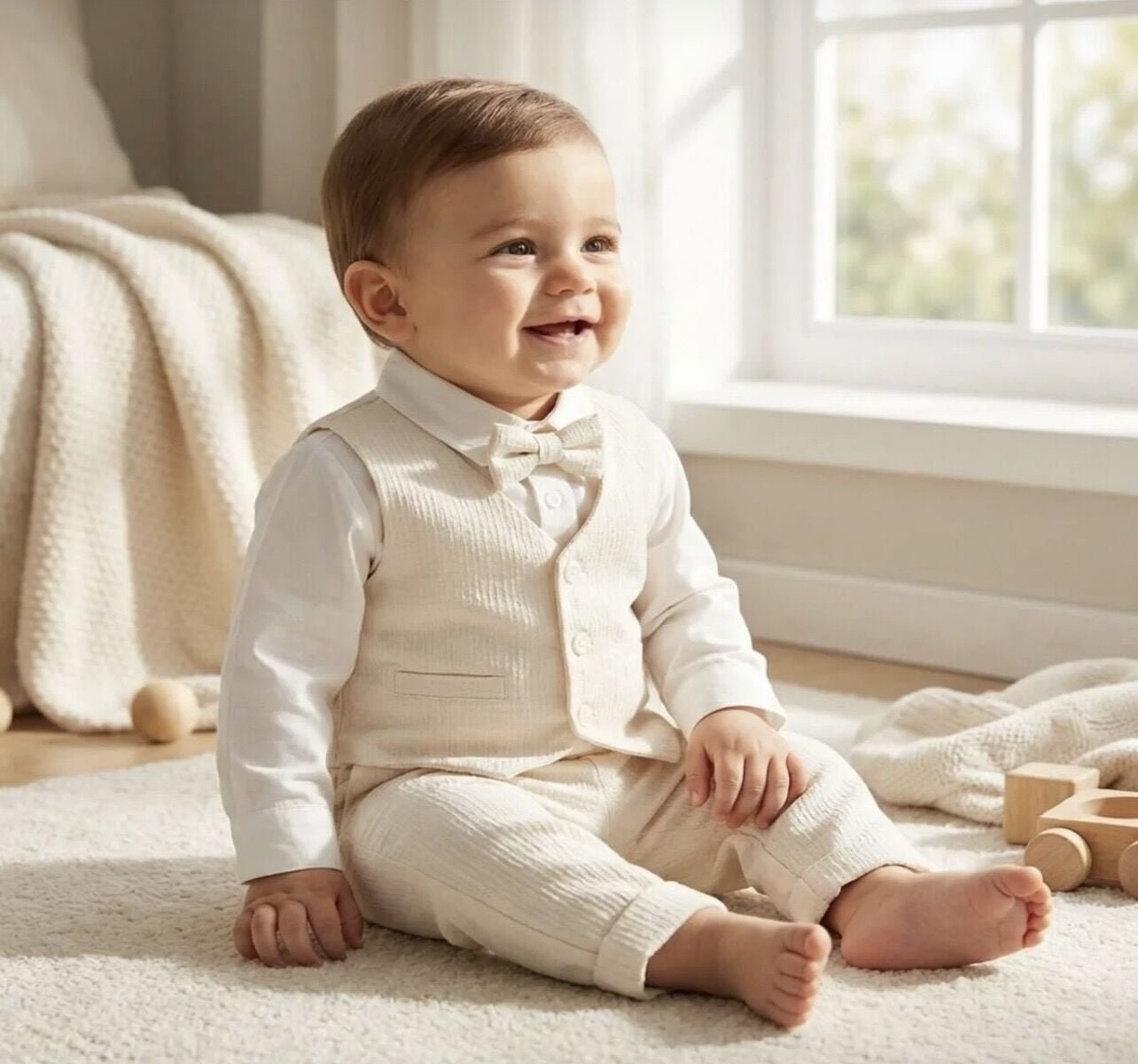 Müslin Erkek Bebek Smokin Takımı