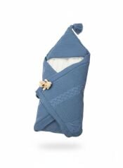 İndigo Yünlü Kundak Battaniye