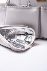 Gri Renk Deri Anne Bebek Bakım Çantası