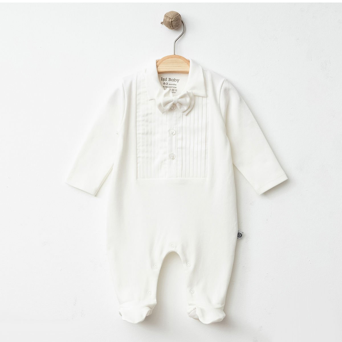 Beyaz Papyon Detaylı Tulum