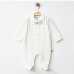 Beyaz Papyon Detaylı Tulum