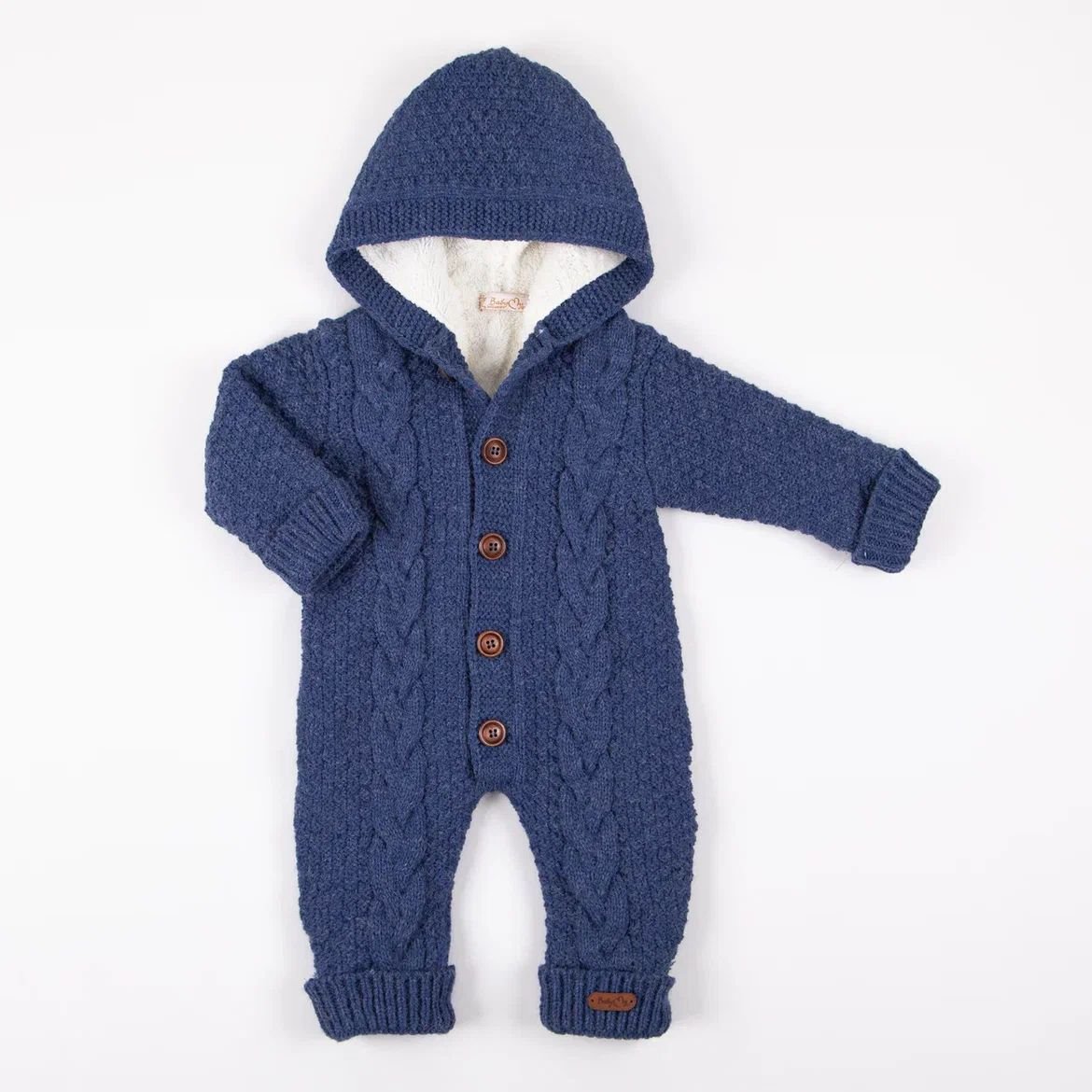 Lacivert Saç Örgülü Yünlü Tulum