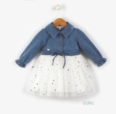 Etekleri Yıldızlı Kot Elbise