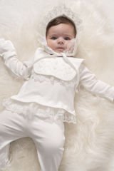 Ekru Tül Detaylı Hastane Çıkışı- 5 Parça