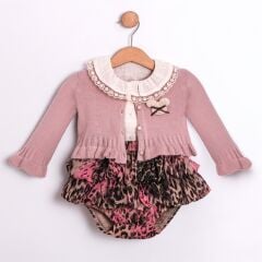 Pembe Hırkalı Romper Seti