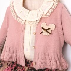 Pembe Hırkalı Romper Seti