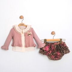 Pembe Hırkalı Romper Seti