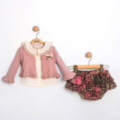 Pembe Hırkalı Romper Seti