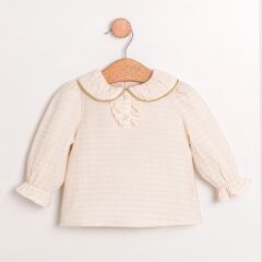 Kahve Çizgili Romper Seti