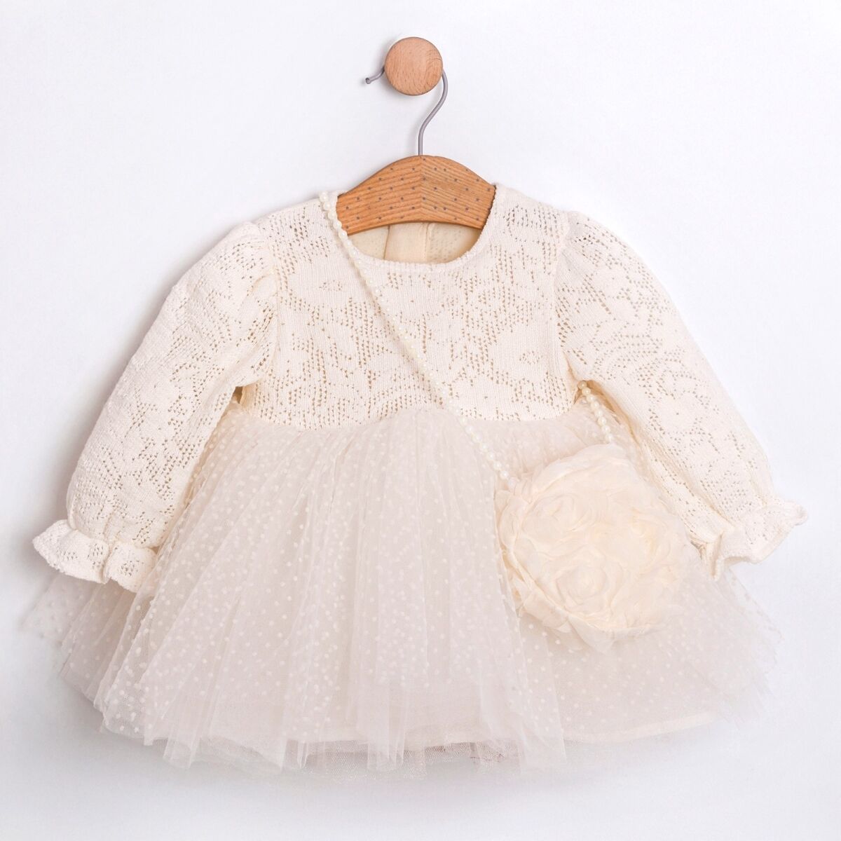 Tüllü Çantalı Elbise