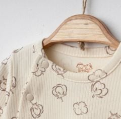 Ekru Fitilli Kumaş Tulum Seti