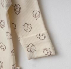 Ekru Fitilli Kumaş Tulum Seti