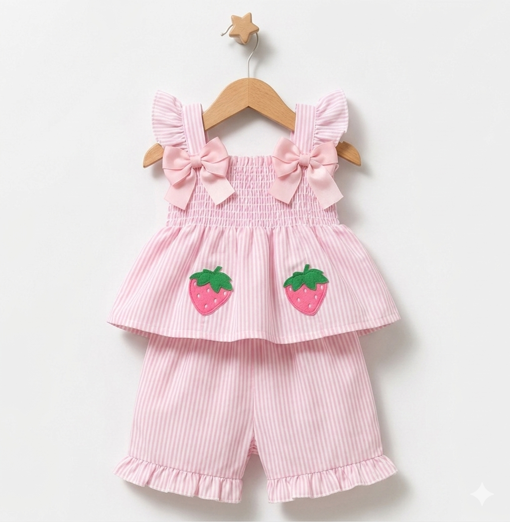 Pembe Kareli Çilekli Takım- 1/5 Yaş