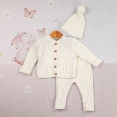Krem Yünlü Takım / 6-18 Ay