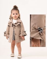 Leoparlı Trençkot ve Elbise- 6 ay