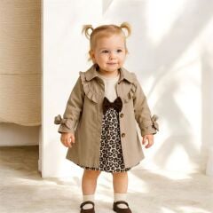 Leoparlı Trençkot ve Elbise - 6-18 Ay Arası