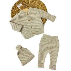 Bej Yünlü Takım / 6-18 Ay