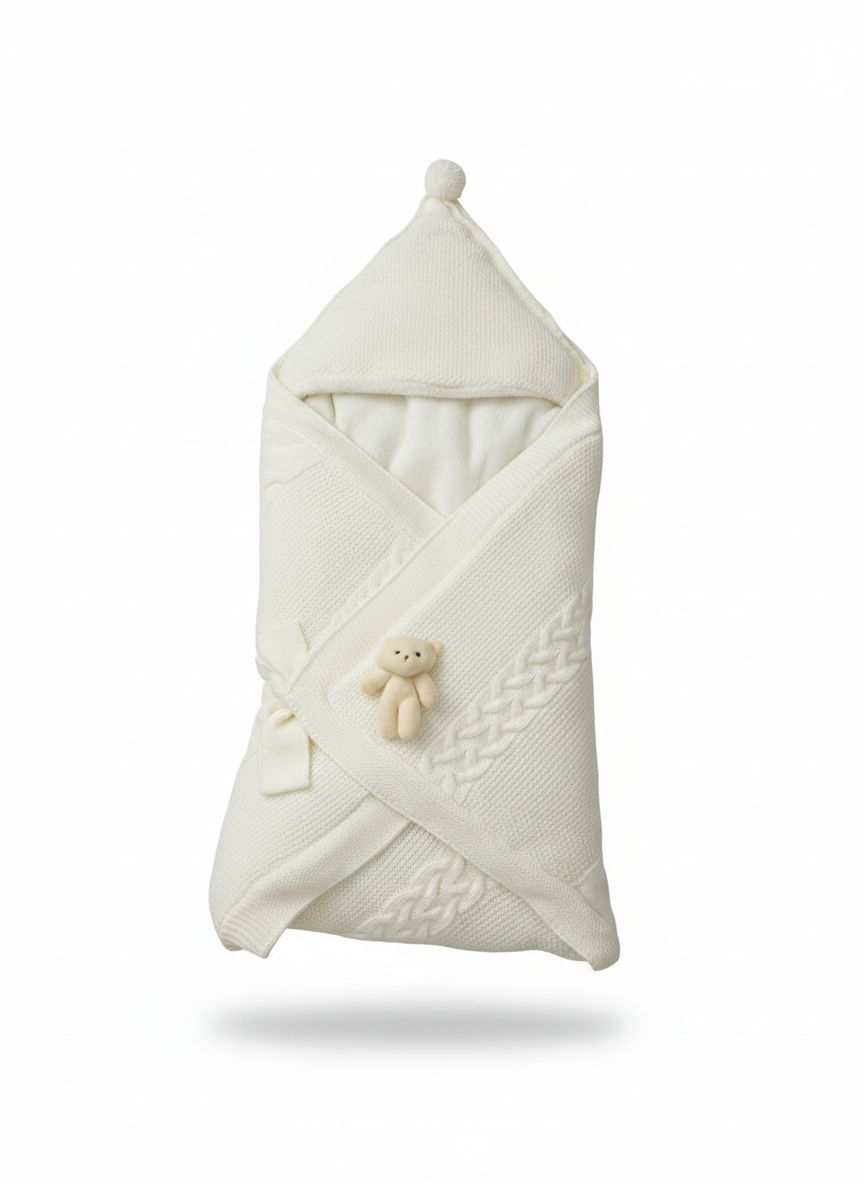 Krem Yünlü Kundak Battaniye