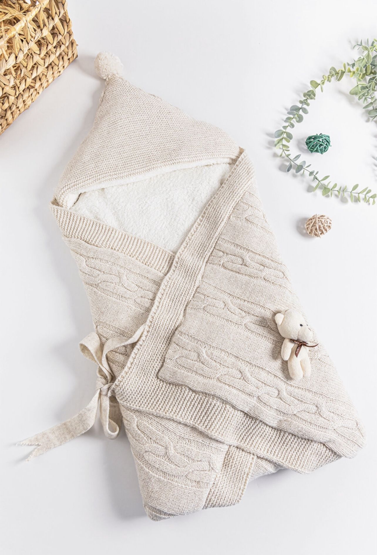 Bej Yünlü Kundak Battaniye