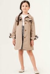 Leoparlı Trençkot ve Elbise- 6/9 Yaş