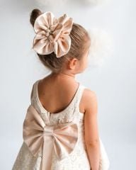 Sırtı Fiyonk Detaylı Kız Elbise