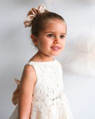 Sırtı Fiyonk Detaylı Kız Elbise