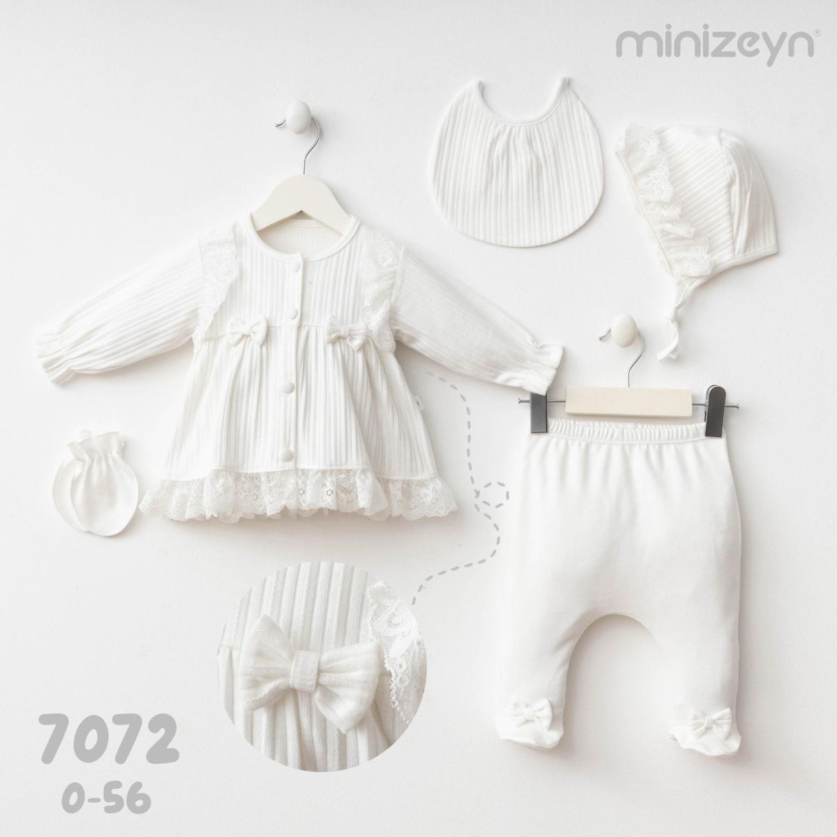 Beyaz Zıbın Takımı- 0.3 Ay - 5 Parça