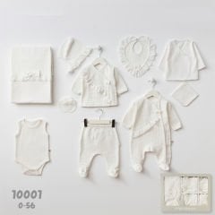 Beyaz Fırfırlı Kız Hastane Çıkışı- 10 Parça- 0.3 Ay