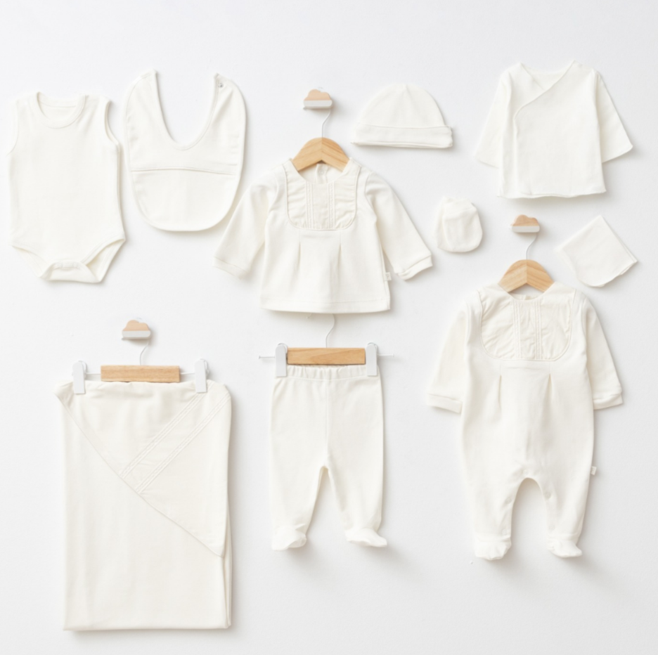 Ekru Nervürlü 10 Parça Hastane Çıkışı