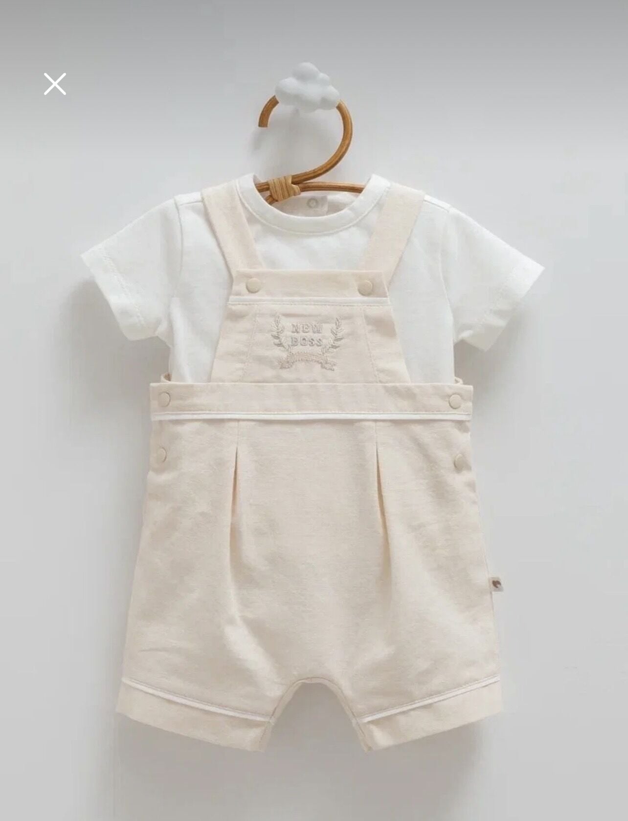 Nakışlı Bej Erkek Slopet Takımı