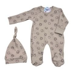 Bej Fitilli Kumaş Tulum Seti