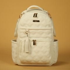 Krem Renk Deri Anne Bebek Bakım Sırt Çantası