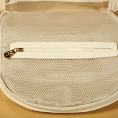 Krem Renk Deri Anne Bebek Bakım Sırt Çantası