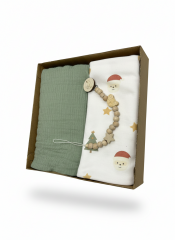 İkili Battaniye ve Emzik Zinciri Seti