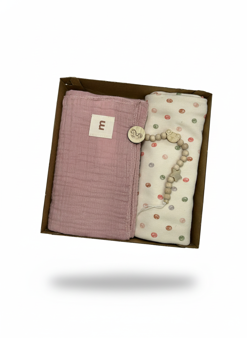 İkili Battaniye ve Emzik Zinciri Seti