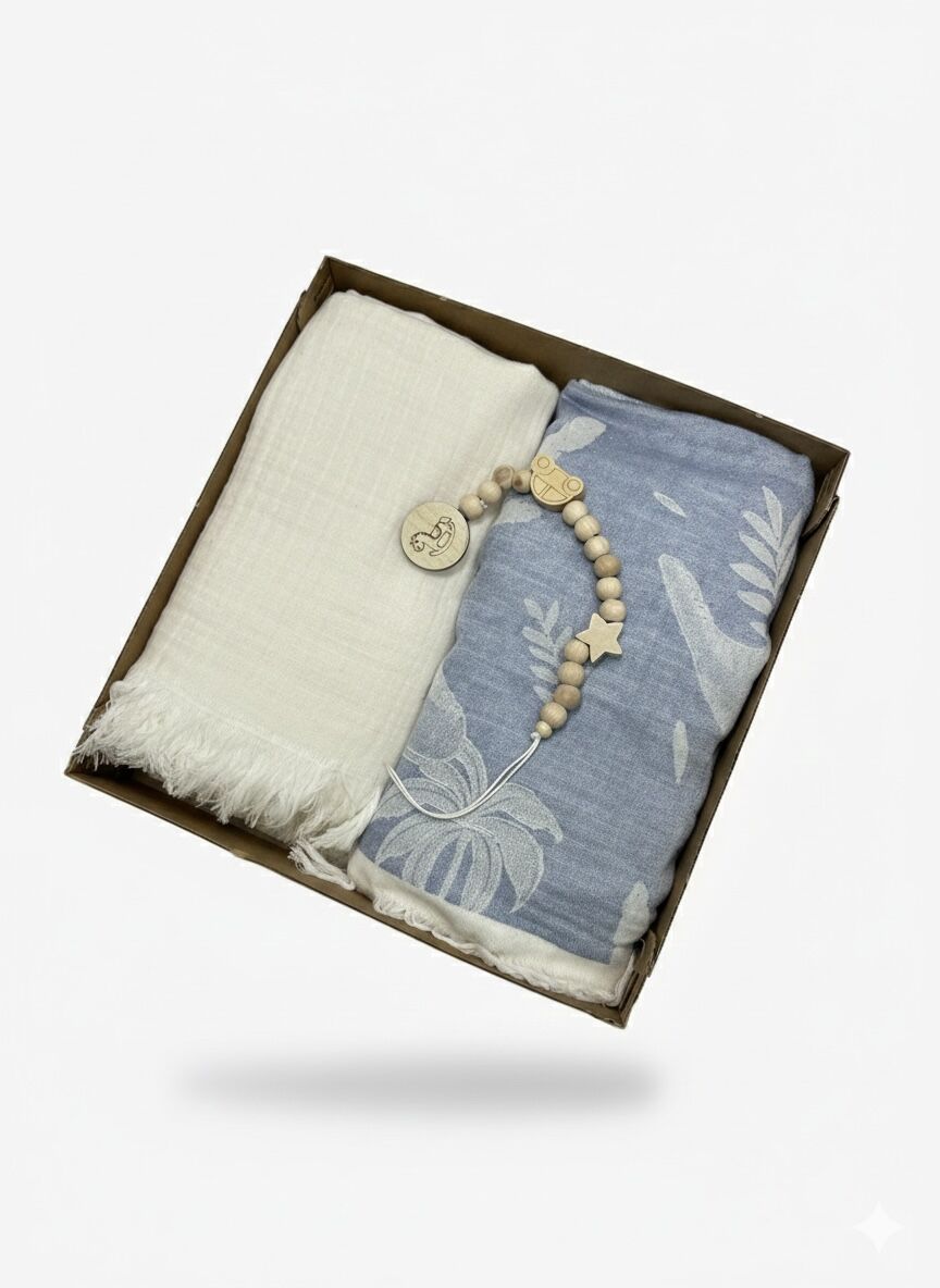 İkili Battaniye ve Emzik Zinciri Seti