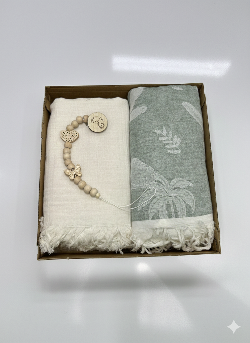 İkili Battaniye ve Emzik Zinciri Seti