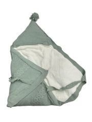 Mint Yeşili Yünlü Kundak Battaniye