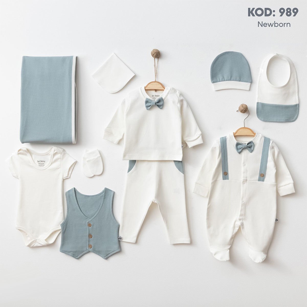 İndigo Rengi Yelekli Hastane Çıkışı- 10 Parça