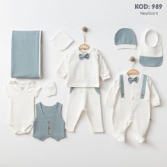 İndigo Rengi Yelekli Hastane Çıkışı- 10 Parça