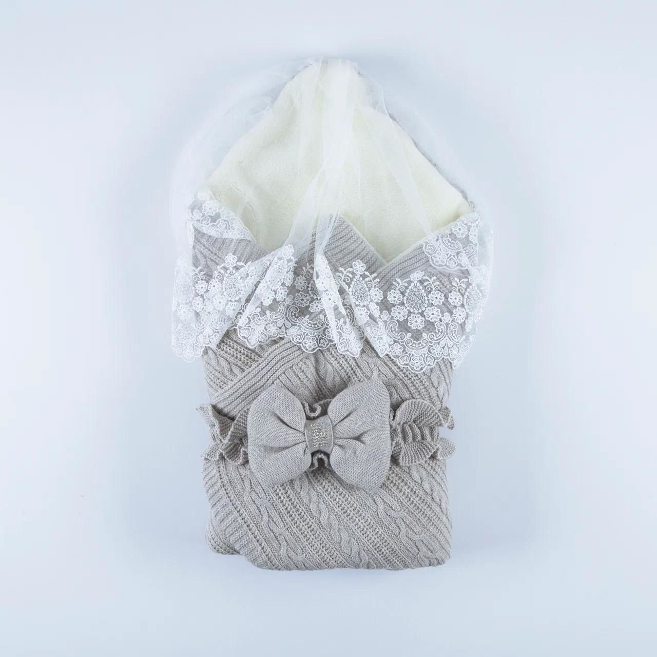 Duvaklı- Yünlü Kundak Battaniye- Gri Renk