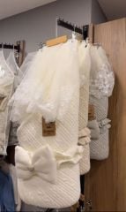 Duvaklı- Yünlü Kundak Battaniye- Mavi Renk