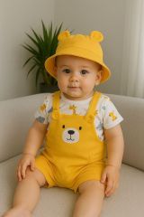 Şapkalı Slopet Takımı- Sarı
