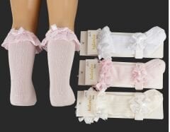 Fırfır Detaylı Diz Altı Çorap- 6.12 Ay