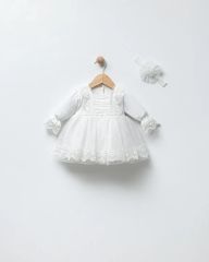 Fisto Detaylı Krem Elbise Seti