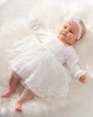 Fisto Detaylı Krem Elbise Seti