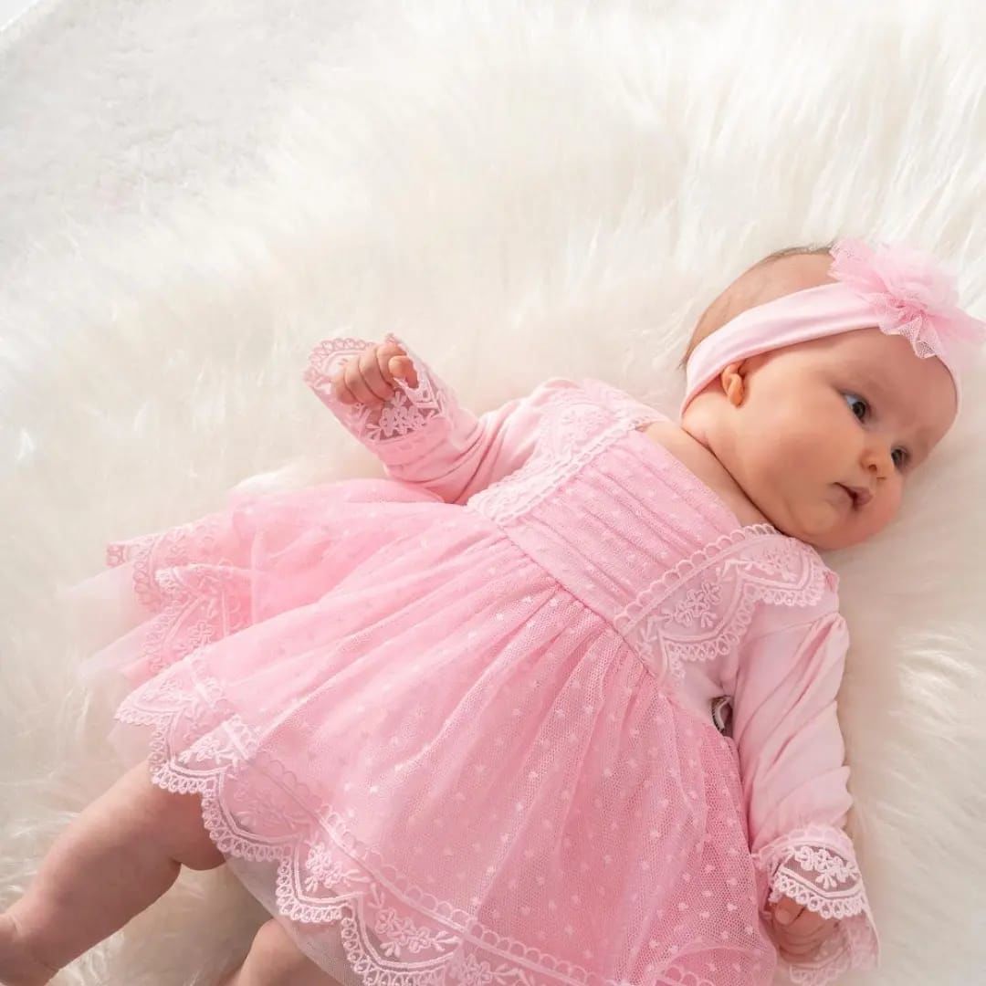 Fisto Detaylı Pembe Elbise Seti